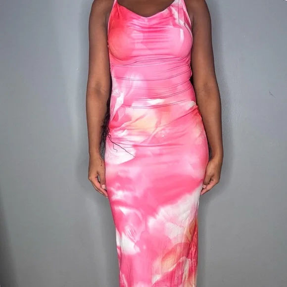 chinese dress ladies EZwear Women's Slim Summer Tie Dye Print Tank Bodycon Long Dress –  topshopscrew main image 0